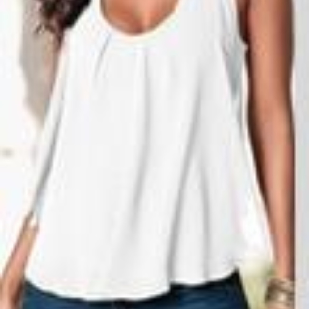 White Sheer Tank Top - Flowy Sexy T Back - Small